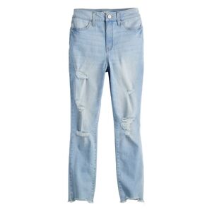SO Cropped Distressed Light Blue Jeans